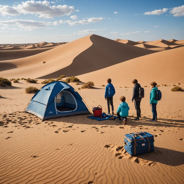 Quels sont les meilleurs conseils pour un camping en région de dunes de sable avec des enfants?